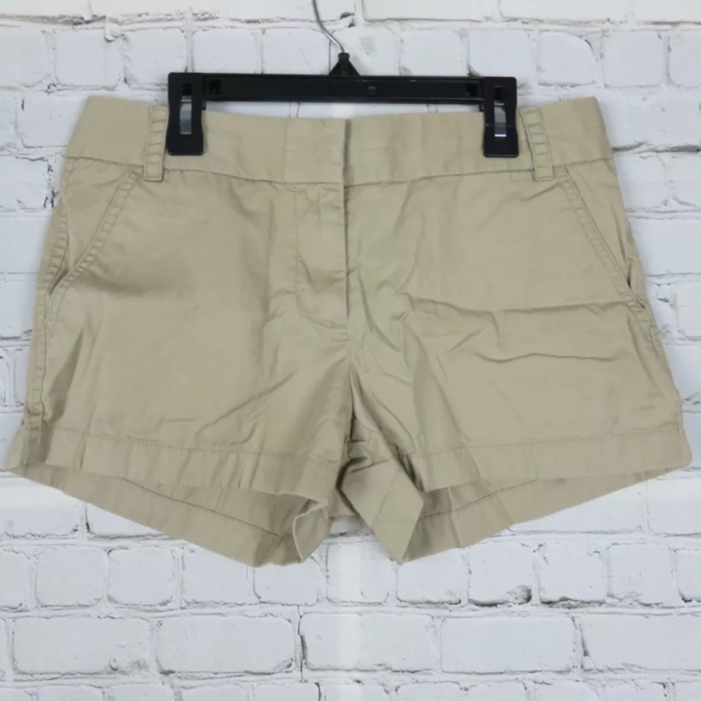 J Crew Cotton Chino Broken In Tan Khaki Shorts